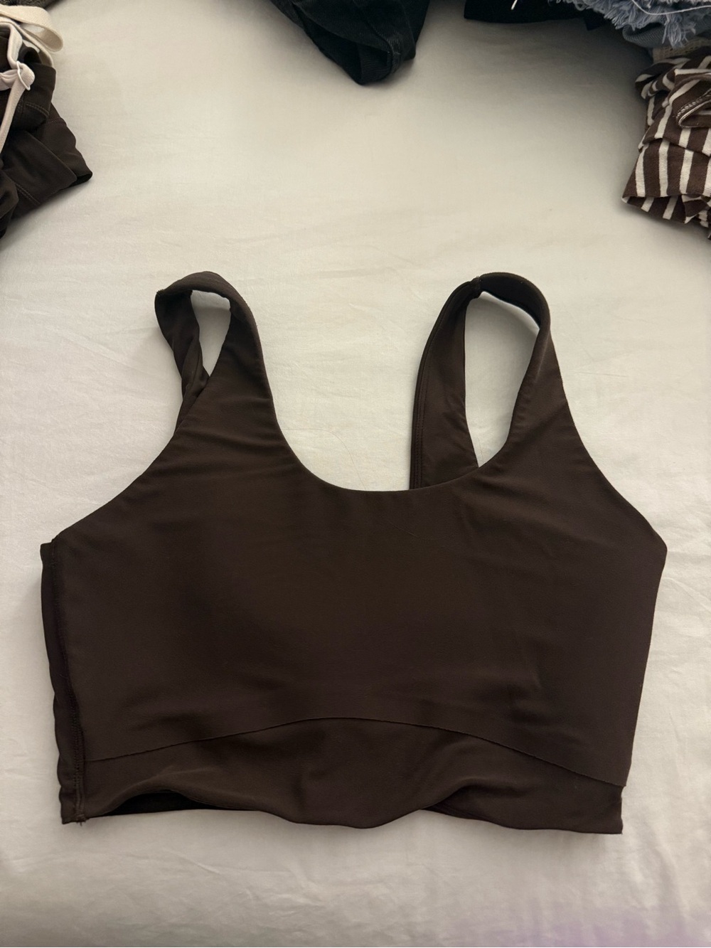 Brown Scoop Neck Bralette Top